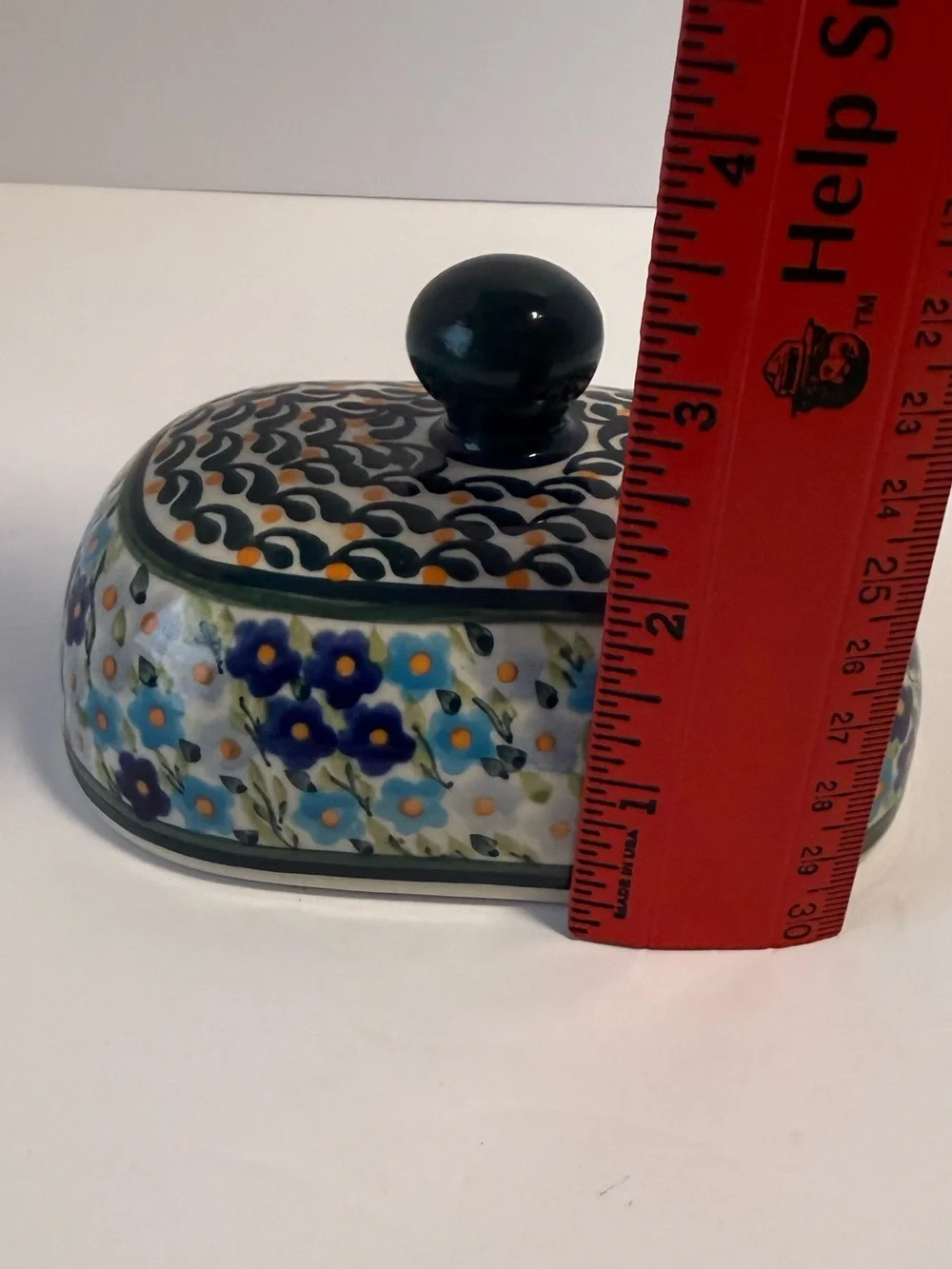 Polish Pottery Replacement Lid 1393 Unikat Heart to Heart Art-118 Signed⁠